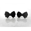 Generic Two small tiny sparkle black bow crystal hair pin clip barrettes fine hair