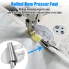 Sewing Rolled Hemmer Foot Universal 4-9mm 6 Sizes Rolled Hem Presser Foot Rolled Hem Attachment for Sewing Machine Sewing Rolled Hammer Foot Set Sewing Roller Hemmer Foot Hem Roller Hemming Tool