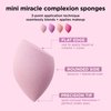 Real Techniques Mini Miracle Complexion Sponge 4 Pack, Small Makeup Blending Sponges, For Foundation & Concealer, Mini Size for Under Eyes & Touch-Ups, Travel Friendly, Natural Makeup, Latex-Free