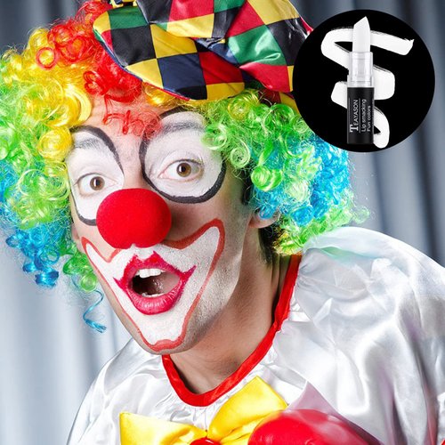 BowJian White Eye Black White Face Paint Stick White Foundation Goth Makeup Halloween Clown Makeup Cosplay Eye Black Stick White Body Paint White Face Makeup White Concealer Lipstick (White)