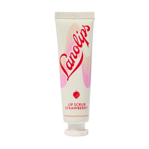 Lanolips Lip Scrub - Natural Lip Exfoliator Made with Lanolin, Vitamin E & Finely Ground Strawberry Seeds - Gentle Sugar Scrub for Healthy, Soft Lips - Strawberry (.35 oz)