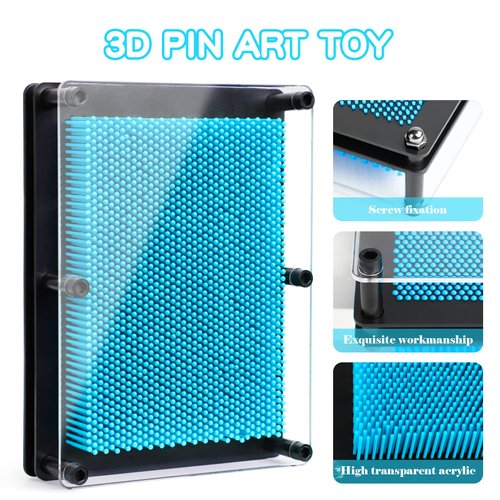 3D Pin Art Toy, Pin Art Board Pin Art Toy for Kids, Sensory Toys for Age 3, 4, 5, 6, 7, 8, 9, 10+ Years Old Kids Boys Girls, Toddler Toys Birthday Gifts Baby Girl Boy Gifts Fidget Toys(Blue)