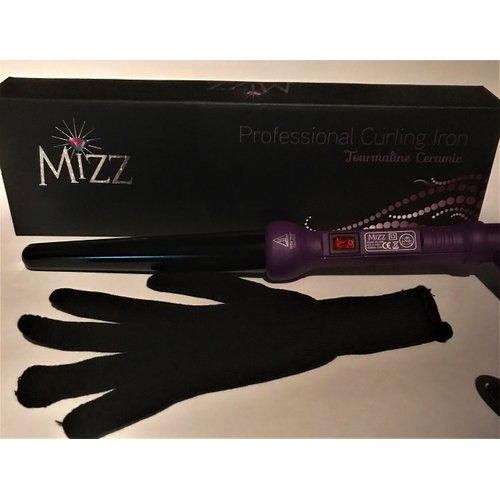 MIZZ Professional Curling Iron - Tourmaline Ceramic - Jumbo (Purple)