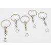 Key Ring with Chain and Open Jump Rings 1 inch, 50 Pack