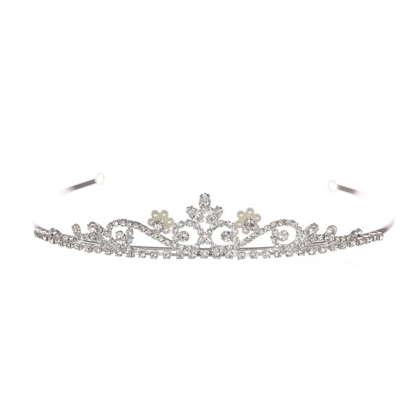 SAMKY Wedding Bridal Headpiece Tiara Crown with Pearl Crystals Bride's Hair Accessories