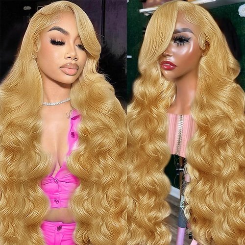 26 Inch Honey Blonde HD Lace Front Wig Human Hair Pre Plucked Blonde Lace Front Wigs Human Hair With Baby Hair 180% Density Honey Blonde Wig Human Hair 13x4 Body Wave Lace Frontal Wigs