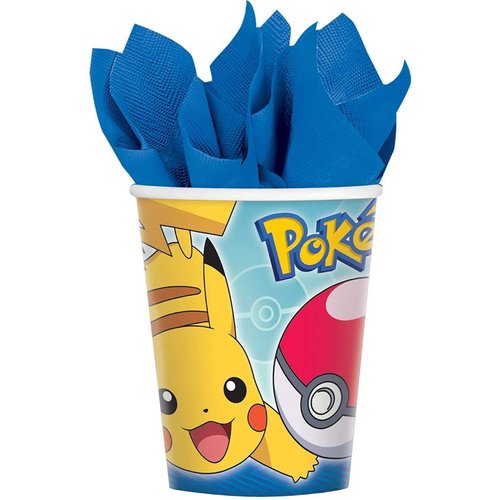 Pokemon Disposable Paper Cups - 9 oz. - Vibrant and Fun Drinkware for Celebrations, Birthdays & Events, Pack of 8