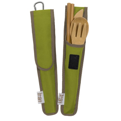 Bamboo Travel Utensils - To-Go Ware Utensil Set with Carrying Case (Avocado)