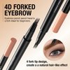 Magic Eyebrow Pencil 4-Tip, 3D Waterproof Sweat-proof Microblading Eyebrow Pencil Contouring Pen with 4 Fork, Long Lasting Eyebrow Microblade Eyebrow Pencil (Light Brown)
