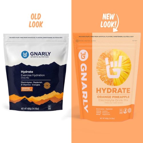 Gnarly Nutrition Hydrate Electrolyte Powder - Exercise Hydration Drink Mix, NSF Sport Certified, Electrolyte Solution, Performance & Recovery - Orange Pineapple, 14.10 Oz
