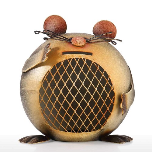 Vintage Piggy Bank Cute Coin Bank Handmade Metal Coin Bank Creative Animal Piggy Bank, Home Decorative Ornament Gift