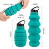 PenghaiYunfei Collapsible Travel Water Bottle18oz, Reuseable Silicone Foldable Water Bottles for Gym Camping Hiking, Portable Leak Proof Sports Water Bottle with Carabiner (Noble Blue)