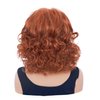 Gerulyss Short Copper Red Wigs for Women Auburn Wavy Shoulder Length Wig with Bangs Synthetic Ginger Curly Natural Wig for Role Play,Halloween,Daily Use