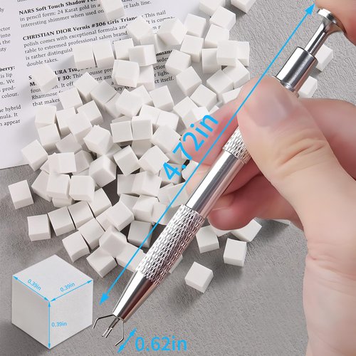 ZHUOMINGJIA 200 Pcs Nail Sponges for Ombre with 4 Claws Nail Sponge Metal Grabber,Nail Sponges,Ombre Nail Brush,For color gradient and flowering Manicure Nail Art (White,200Pcs)