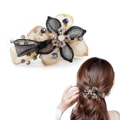 Campsis Women Hair Barrettes Crystal Hair Clips Wedding Bridal Hair Piece Copper Wire Bride Hair Accessories for Women and Girls