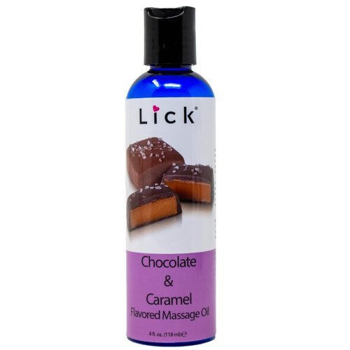 Lick Chocolate and Caramel Decadence Massage Oil – Rich, Sweet Blend, Skin Hydrating, Intimacy, 4 oz
