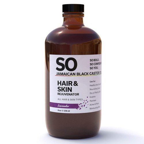 SO Jamaican Black Castor Oil | Lavender Hair & Skin Rejuvenator | Natural Conditioner & Moisturizer | Hair Growth and Skin Conditioning 8 Oz / 236 mL