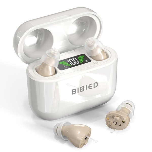 BIBIED Virtually Invisible OTC Hearing Aids for Mild to Moderate Hearing Loss, Perfected Ergonomics Completely In-Ear Hearing Aids for Seniors with Long-Lasting Battery, Smart Noise Cancellation