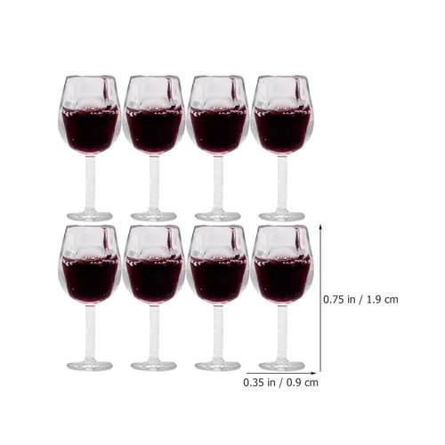 LUOZZY 48 PCS Miniature Wine Glasses Dollhouse 1:12 Miniature Wine Goblet Cups Model Tiny Wine Champagne Drink Cups Dollhouse Accessories