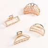 Vintage Metal Hair Claw Hair Jaw Clips Hair Clamp Accessories for Women (Rectangle, Rose gold)