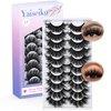 Dramatic Lashes 25 mm Lashes D Curl 25mm Lashes Full Volume Long Strip Lashes Thick Fluffy Long Fake Mink Eyelashes（2 Styles）