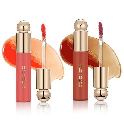 ZHISHUDL 2PCS Tinted Lip Oil Lip Gloss Set Lip Glow Oil Plumping Hydrating Lip Stain Non-sticky Lip Gloss Oil for Lip Care and Dry Lips Lip Tint Makeup (101+105)