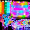 Jishi Light Up Pop Tubes 8-Pack LED Glow Sticks Bulk Halloween Glow in The Dark Party Favors Supplies, Kids Christmas Birthday Party Decorations, Sensory Light Up Fidget Tubes Toys for Kids Boys Girls