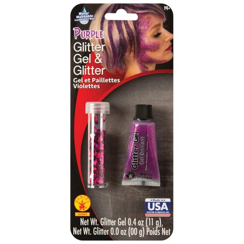 Rubies Chunky Purple Loose and Gel Glitter Makeup Set .4 Ounces