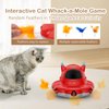 Cosicosy 2-in-1 Interactive Cat Toys for Indoor Cats, Automatic Cat Toy with 7 Holes Mice Whack A Mole Moving Feather, Smart Cat Toy (Red)