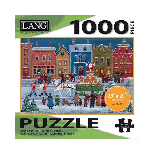 Lang - 1000 Piece Puzzle -Christmas Parade , Artwork by Mary Singleton - Linen Finish - 29" x 20" Completed