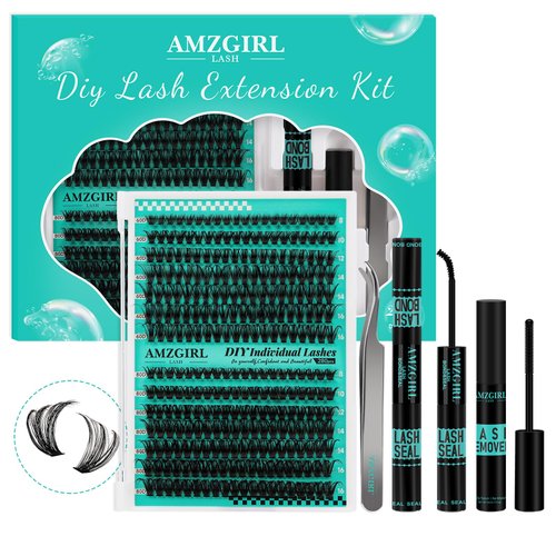 Lash Extension Kit 280Pcs,60D 80D Individual Lashes Clusters Kit,Lash Bond And Seal,Lash Remover For Eyelashes Extensions,Lash Applicator Tool For False Eyelash Cluster Kit At Home(D-Mix8-16mmKit)