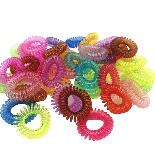 PNEIFON Spiral Hair Ties 40 pcs No Crease Elastic Ponytail Holders Hair Ring Phone Cord Traceless Hair Rubber Bands Suitable for All Hair Types (style3)