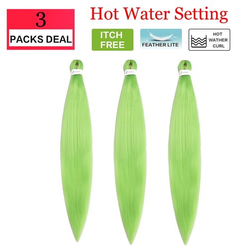 Red Pre Stretched Braiding Hair Professional Crochet Braid Hair 30 Inch 3 Packs Soft Synthetic Braiding Hair Extensions for Twist Senegalese Crochet Hair(30",Red)