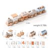 Samonyed Wooden Train Set for Toddler Toys 14pcs Montessori Train Toy Set for Baby 3-5 Years Wooden Train Cars with 1 2 3 4 5 Numbers & Blocks Birthday Gift for Boys Girls