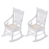 TOYANDONA 2 Pieces Doll House Wooden Chairs, 1:12 Christmas Dollhouse Model Chairs Mini Dollhouse Wooden Rocking Chairs for Dollhouse Accessories Furniture Decoration