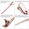 Elcoho 24 Pieces Alligator Hair Clips Duck Bill Hair Clips Rustproof Metal Hair Clips with Holes for Curl Styling Sectioning Clips, Rose Gold