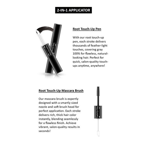Instant Root Touch-Up for Men & Women, Water & Sweat-Resistant, 100% Gray Coverage, 2-in-1 Mascara Brush & Pen, Salon-Quality Results in Minutes, Travel-Friendly, 7 mL, Pack of 1 (Natural Black)