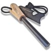 überleben Zünden Fire Starter - The Pro - Traditional Ferro Rod with Handcrafted Wood Handle - 3/8" Thick Fire Steel with 15,000 Strikes - Survival Igniter with Neck Lanyard & Multi-Tool Striker