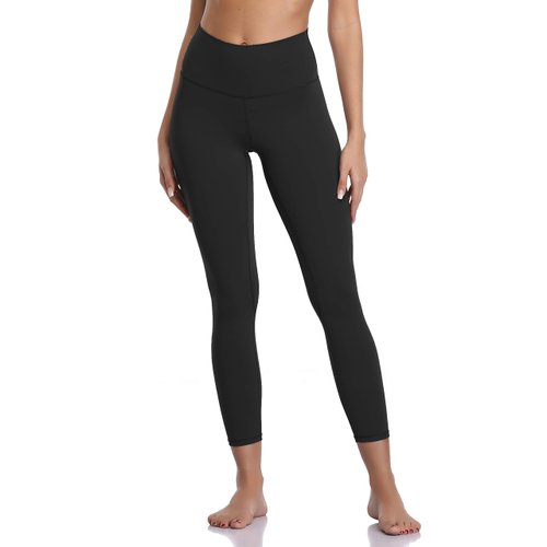 Colorfulkoala Women's Buttery Soft High Waisted Yoga Pants 7/8 Length Leggings (M, Black)