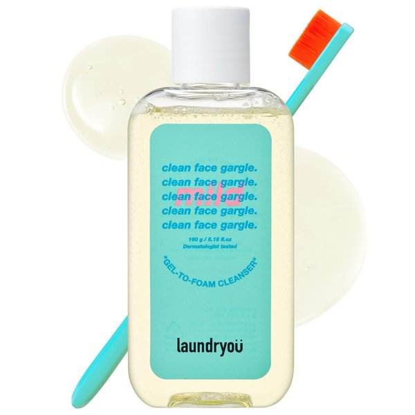 LAUNDRYOU Clean Face Gargle Cleanser Mild & Pore Cleansing Brush Duo - Mild Morning & Night Pore Cleanser, Non-Comedogenic, Over 10,000 Fine Bristles for Deep Cleansing Blackhead Remover Brush