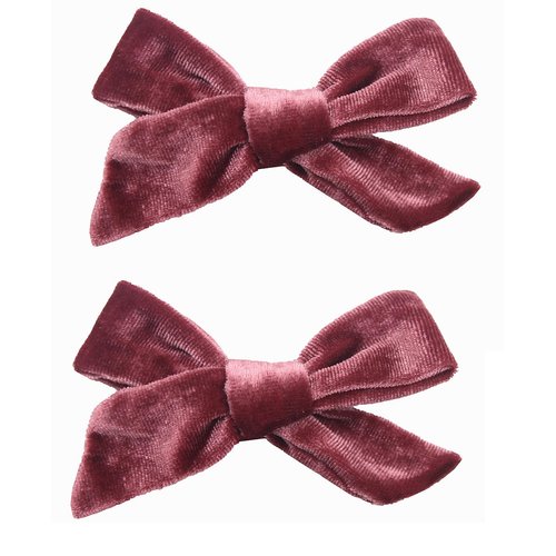 Spenlly 2Pcs Girls Velvet Bow Hair Clips 4 Inch Bow Hair Barrettes Hair Accessories for Baby Girls Kids (Wine Red)
