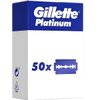 Gillette Double Edge Platinum Safety Razor Blades for Men, Pack of 50 Stainless Steel Refill Blades