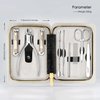 ZIZZON Manicure Set Professional Stainless Steel Toenail and Fingernail Clippers Set 9 in1 Pedicure and Grooming kit with Travel Case (Black)