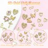 YAEISM Gold Nail Charms 35PCS Crystal Heart Nail Charms 3D Alloy Cross Nail Charms Metal Butterfly Charms Nail Rhinestones for Women Nail Art and DIY Crafts