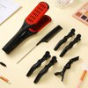 Honeydak Double Brush Boar Bristle Clamp Comb with Alligator Clips, Rat Tail Comb for Hair Styling (Red Black)
