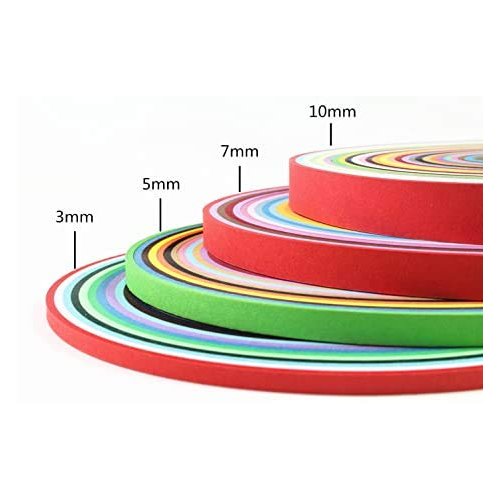 Paper Quilling Strips Set 1040 Strips 26 Colors (3/5/7/10mmx380mm,Pack of 4 Sets)