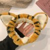luzen 2Pcs Lovely Tiger Print Headbands Soft Plush Washing Face Facial Mask Skincare Makeup Hair Bands Elastic Spa Shower Yoga Sports Headband Headwraps Hair Accessories for Women and Girls