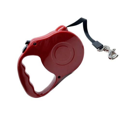 Retractable Dog Leash, 2 Release Stop Buttons, 16ft Belt, Abs, up to 45 Lbs, Red