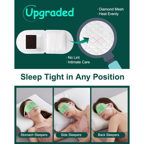 16 Packs Steam Eye Masks for Dry Eyes, SPA Warm Eye Mask, Relief Eye Fatigue Hot Sleep Eye Mask for Puffy Eyes Mask, Disposable Moist Heating Compress Pads for Sleeping, Christmas Gift, Unscented