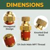 Air Compressor Tank Drain Cock, LIONMAX 1/4'' NPT Brass Tank Drain Valve Replacement Part, 2 PCS